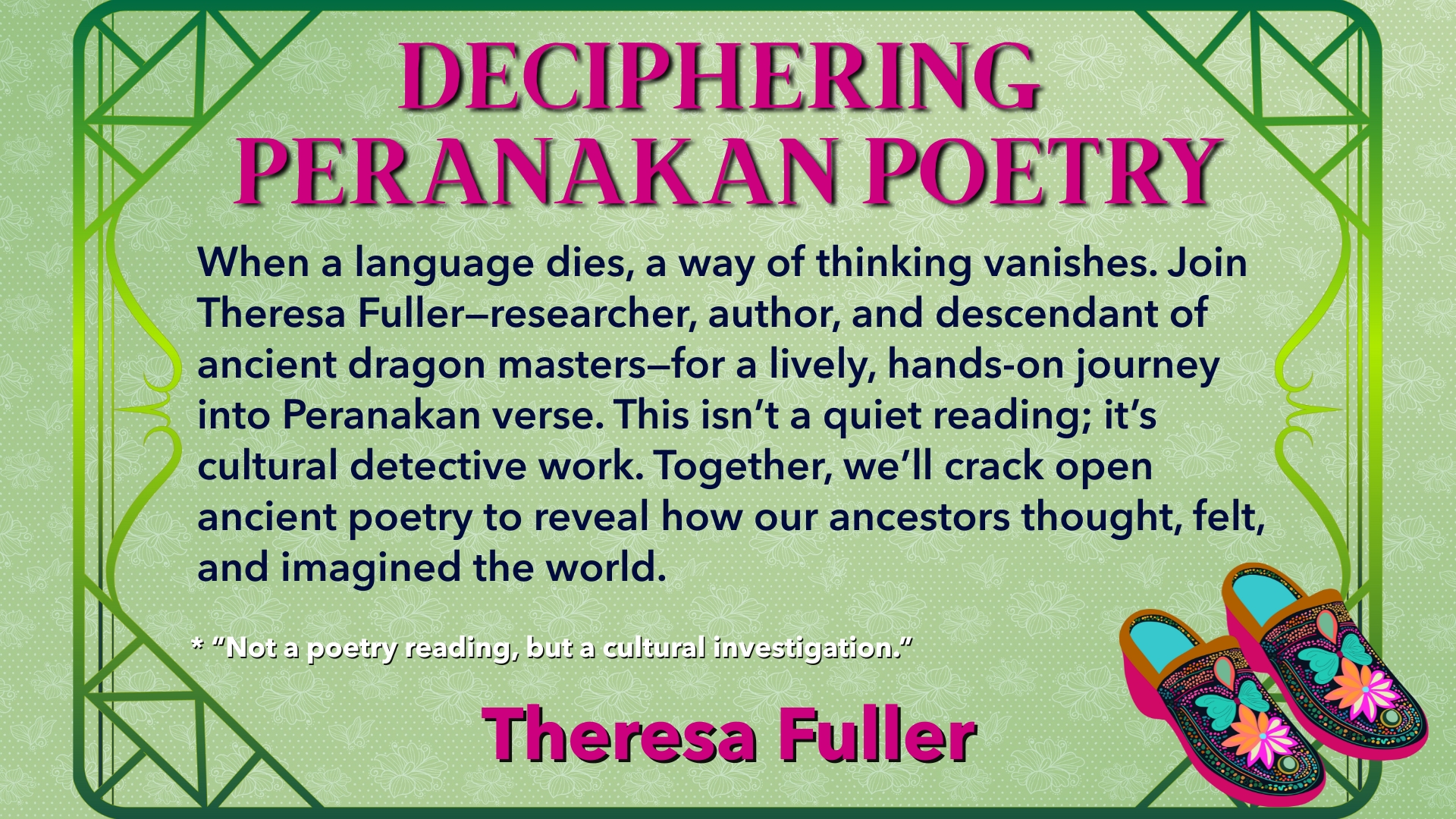 Deciphering Peranakan Poetry